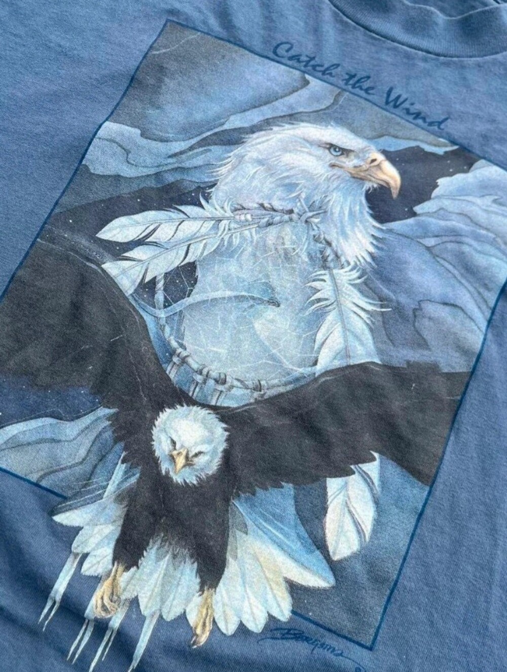 Vintage Eagle Graphic Tee - Gray